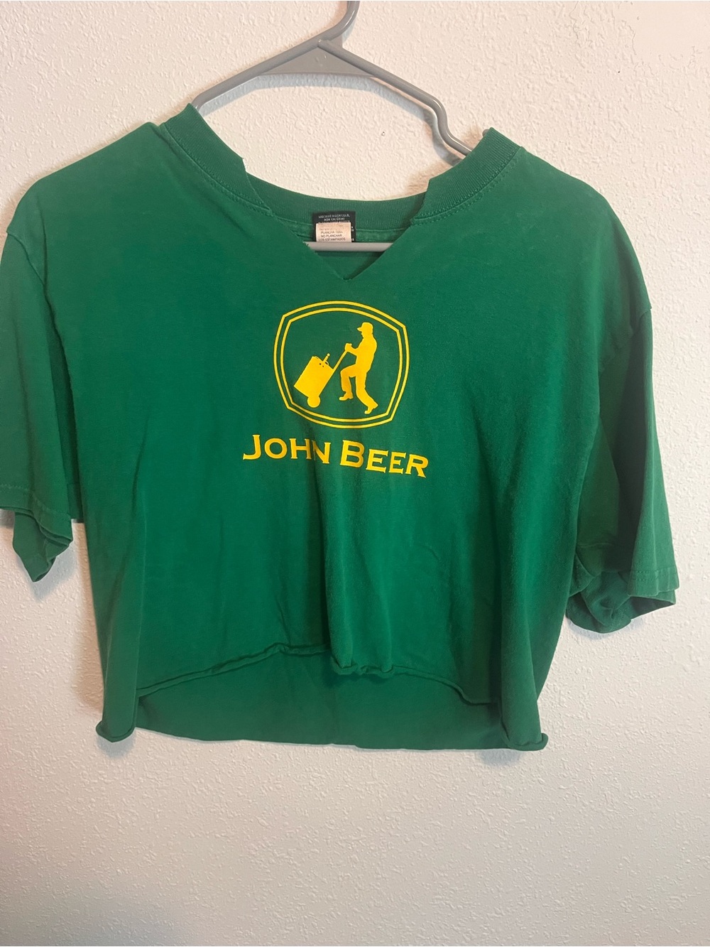 Green Graphic Kids Crop Tee
